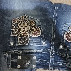 Miss Me Distressed Signature Boot Cut Jeans, Sz 28